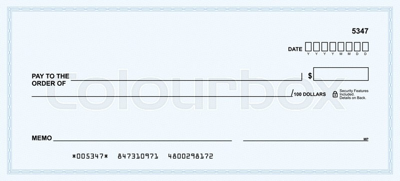 Template in vector - The blank form of a Bank check 