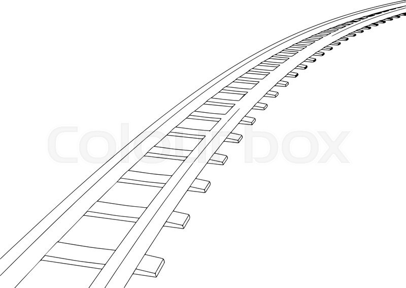 vector white sleepers and rails on a white background 1 stock
