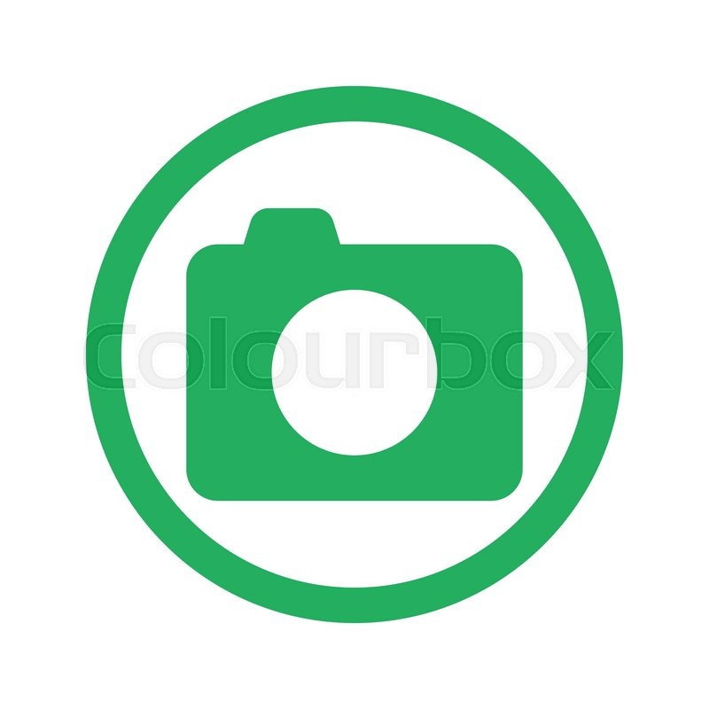 Flat green Camera icon and green Stock vector Colourbox