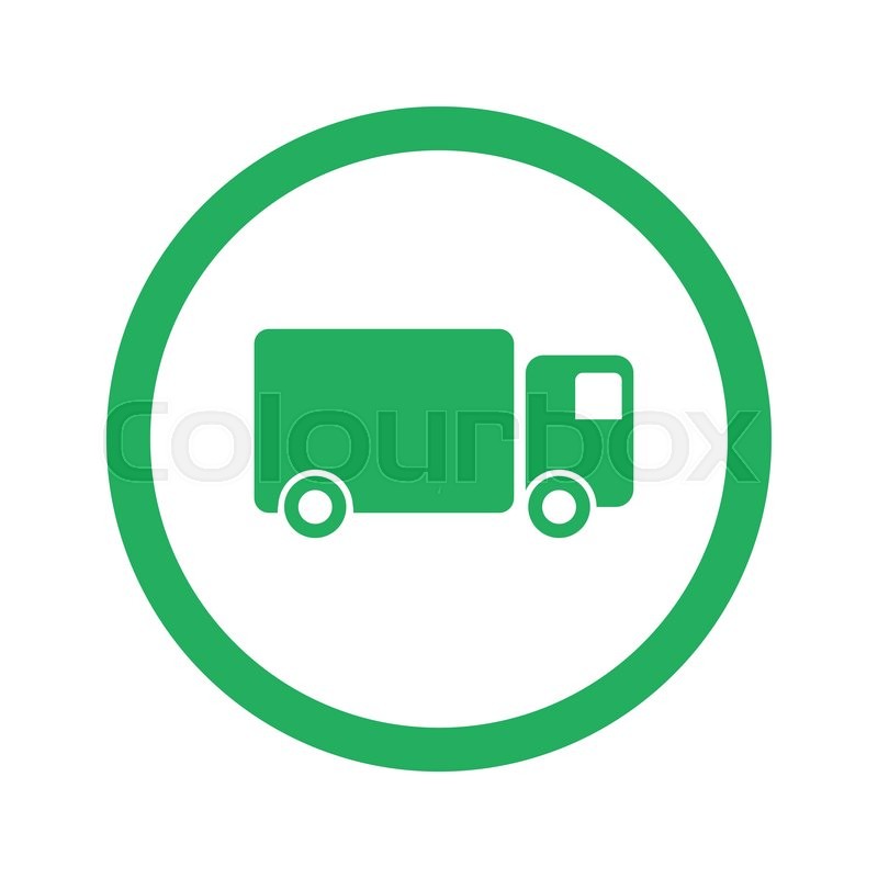Flat green Delivery Truck icon and Stock vector Colourbox
