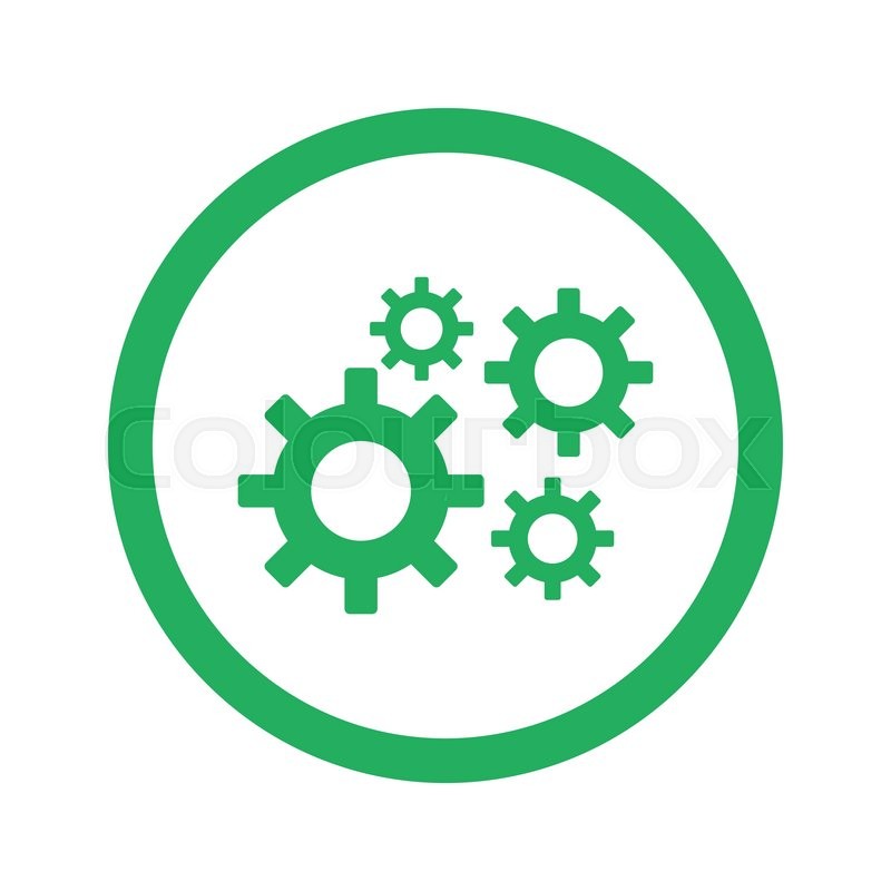 Flat green Process icon and green ... | Stock Vector | Colourbox