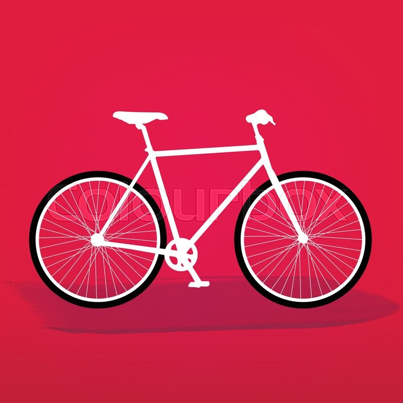 Vector bicycle on red background | Stock vector | Colourbox