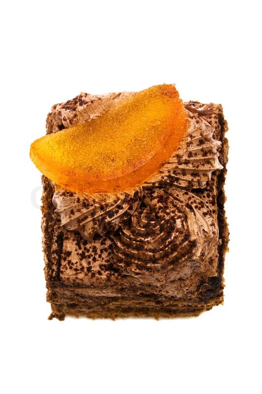 Kuchen mit orange auf weißem | Stock Bild | Colourbox