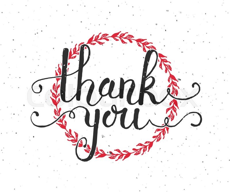 hand sketched thank you text as logotype badge and icon thank you