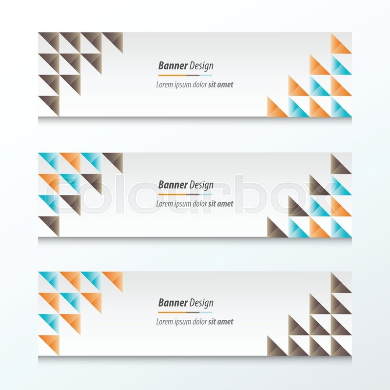 Triangle Banner Orange Blue Brown Stock Vector Colourbox
