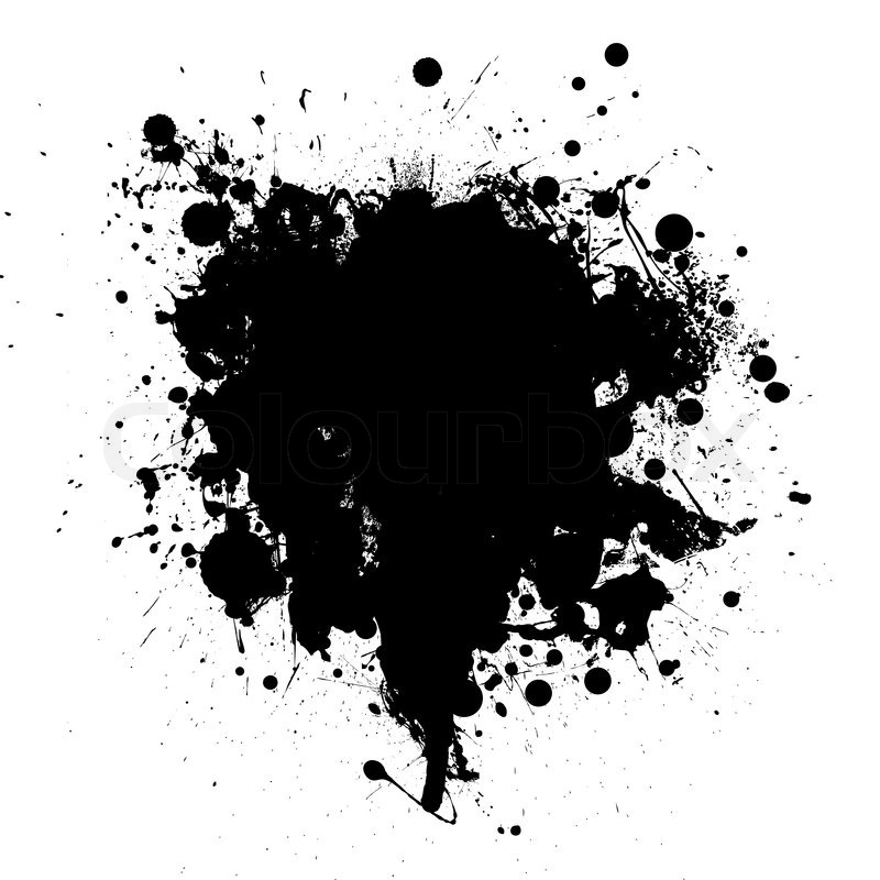 Abstract black ink grunge splat with | Stock vector | Colourbox