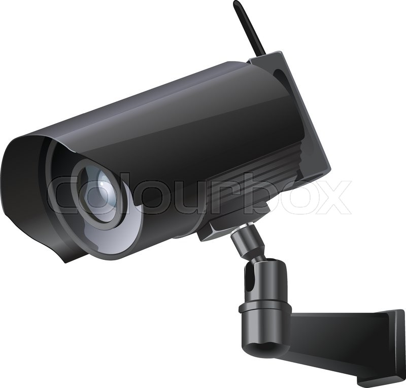 Surveillance camera viewed from the | Stock vector | Colourbox
