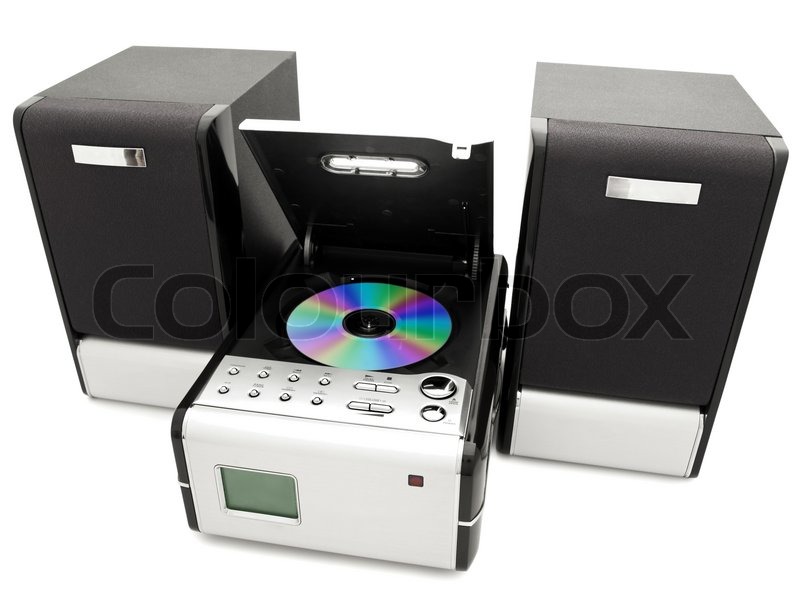 Modern digital opened cd player against | Stock image | Colourbox
