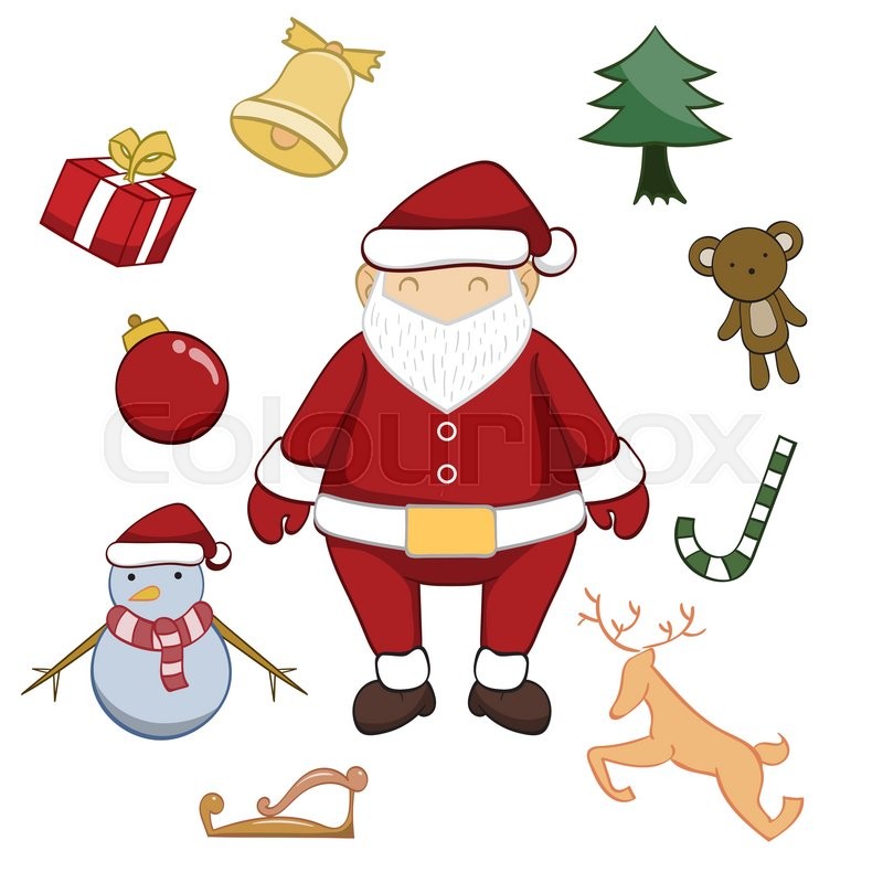 Merry Christmas cartoon vector | Stock vector | Colourbox