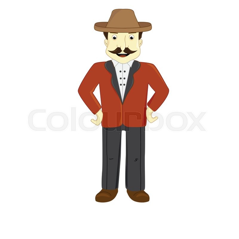 Spanish Man In Cartoon Traditional Stock Vector Colourbox