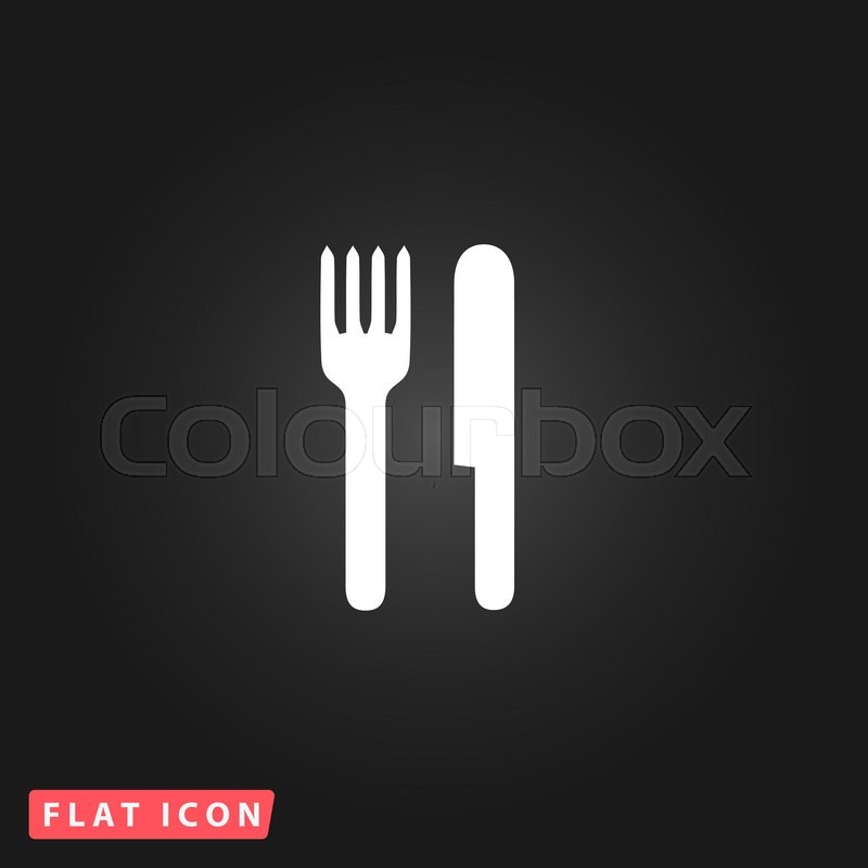 Simple fork and knife. White flat | Stock vector | Colourbox