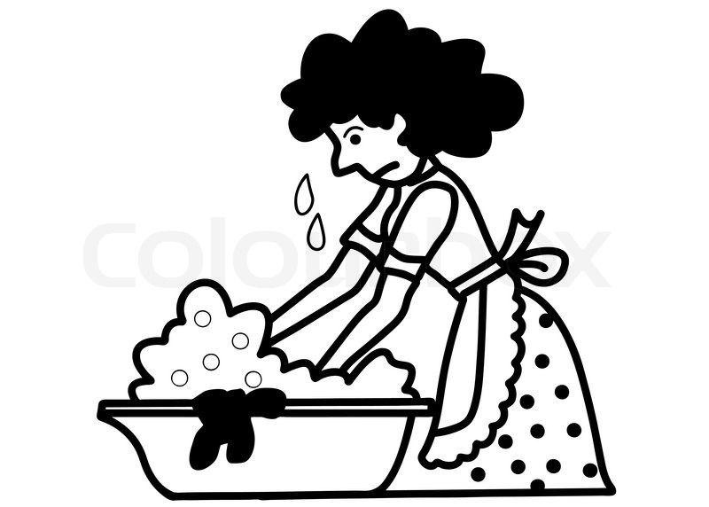 Vector Drawing Woman On White Background