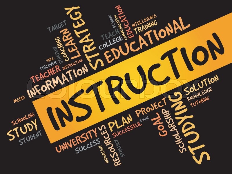 INSTRUCTION word cloud, education | Stock Vector | Colourbox