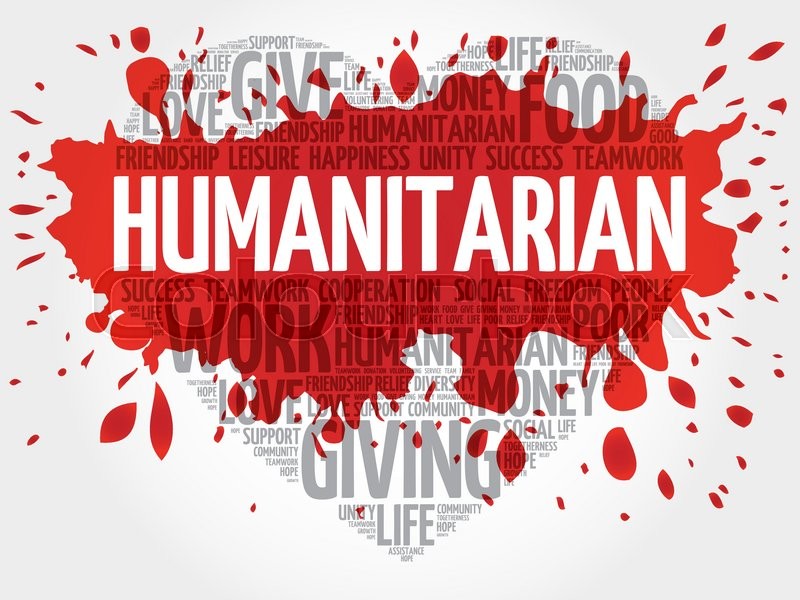 Humanitarian word cloud, heart concept Stock vector Colourbox