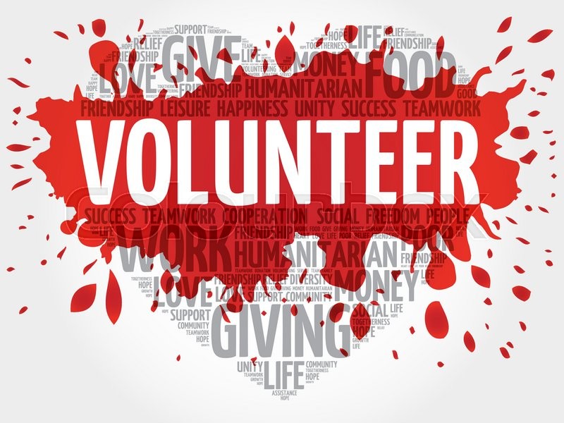 volunteer word cloud heart concept stock vector colourbox volunteer word