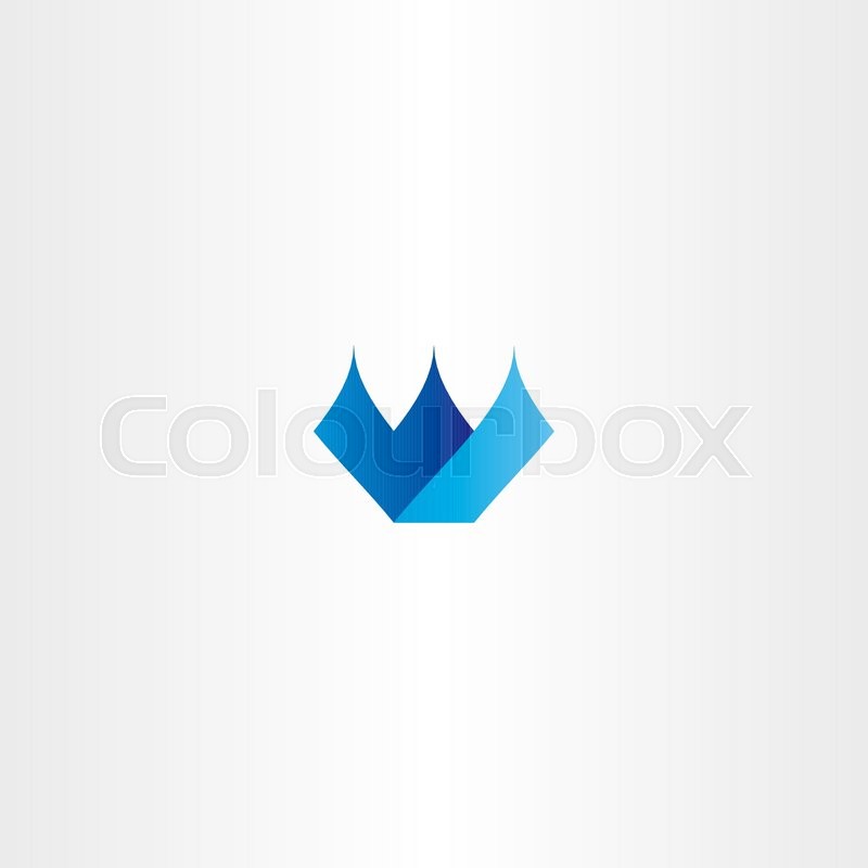 Blue icon w letter w logo vector ... | Stock vector | Colourbox