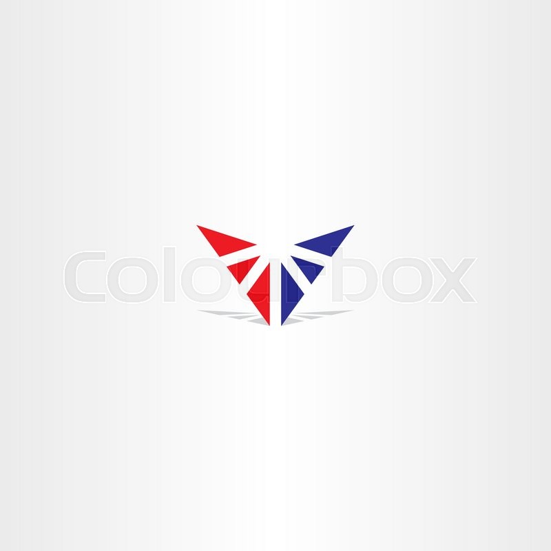 red blue letter v triangle logo brand stock vector colourbox triangle logo