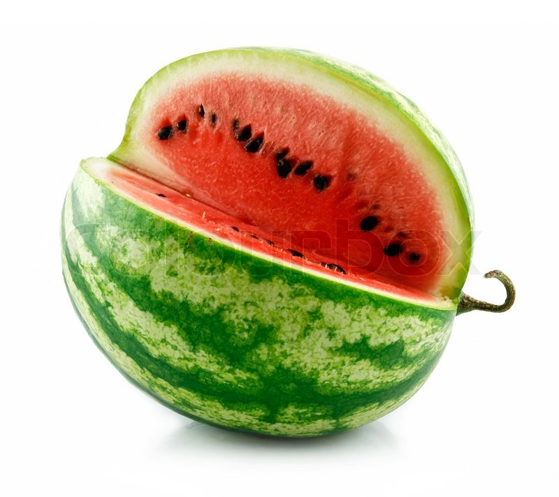 Ripe Sliced Green Watermelon Isolated Stock image Colourbox