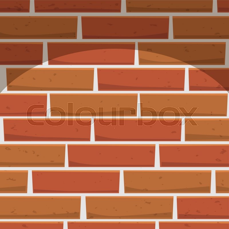 Cartoon illustration of brick wall Stock vector Colourbox