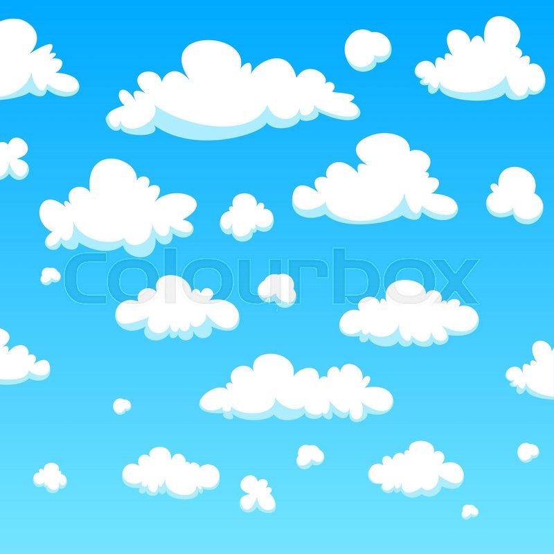 White Cartoon Clouds Background Stock Vector Colourbox
