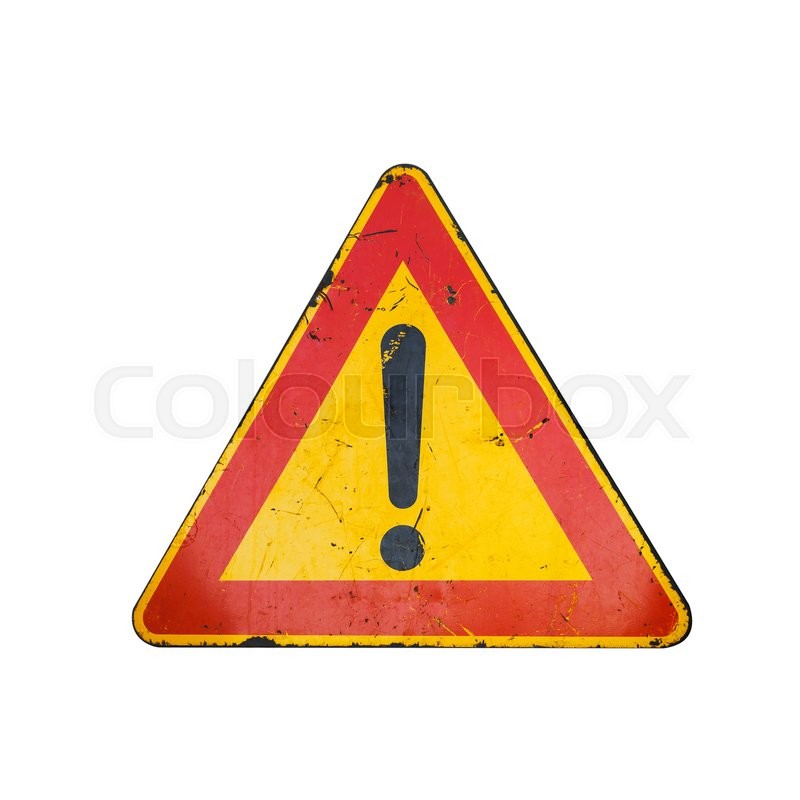 Bright Red And Yellow Triangle Warning Stock Photo Colourbox