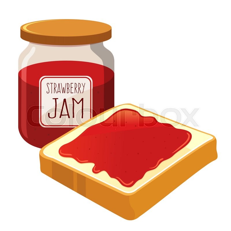 Strawberry jam spread on top of a ... | Stock vector | Colourbox