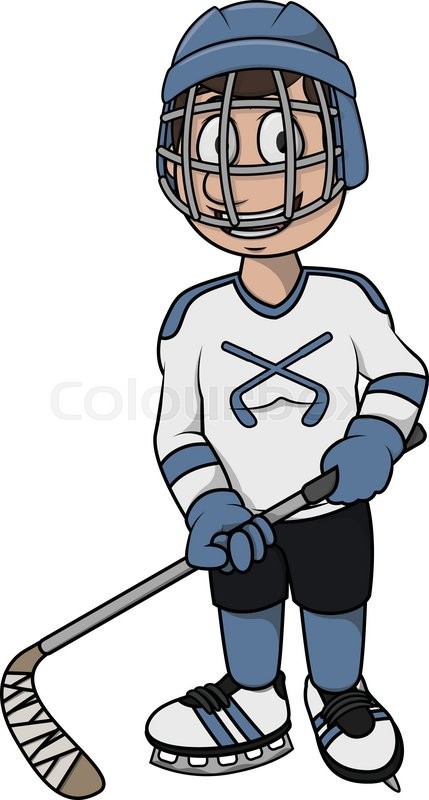 Hockey Player Cartoon Design Stock Vector Colourbox