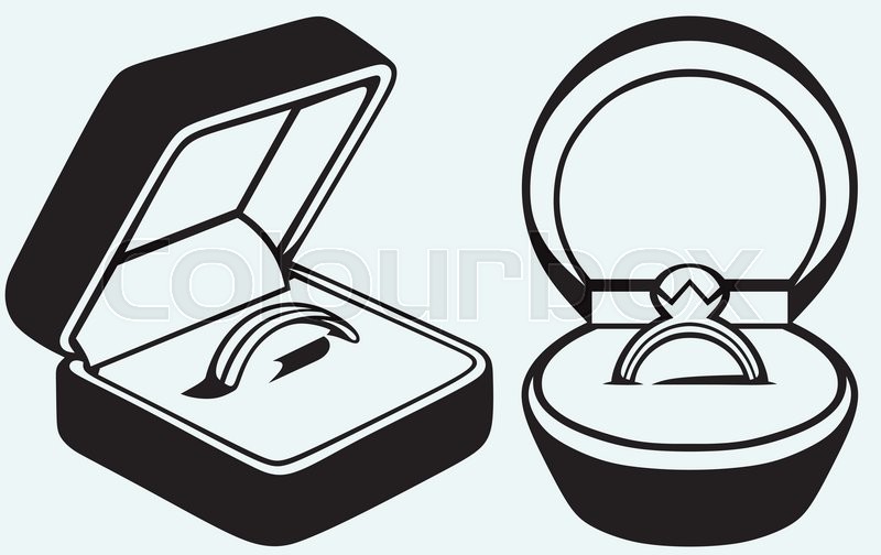 Engagement ring in box isolated on Stock vector Colourbox