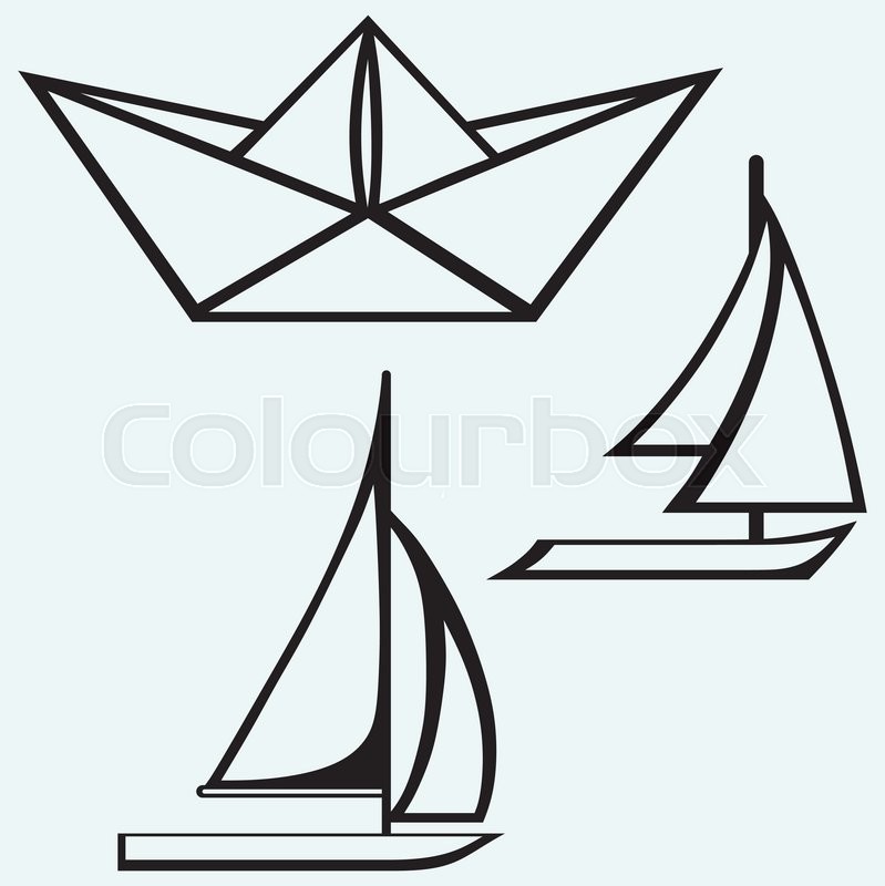 Origami Paper Ship And Sailboat Stock Vector Colourbox
