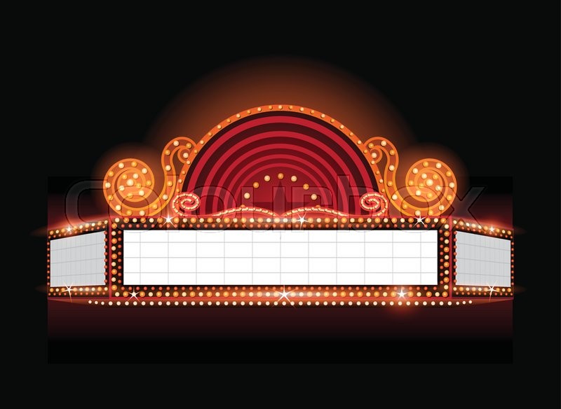 Brightly vector theater glowing retro | Stock vector | Colourbox