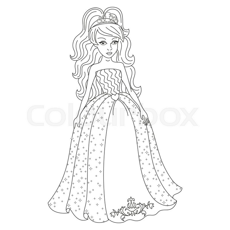 Beautiful princess, gentle princess in shining dress with spangles