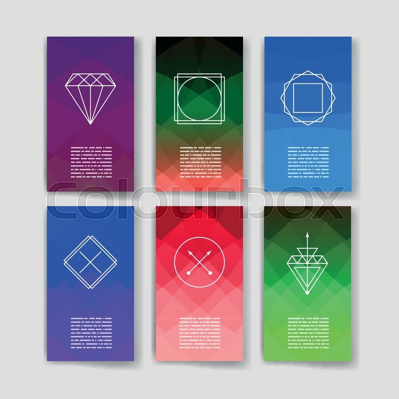 Set of Trendy Abstract Cards with Mystic Logos. Modern Hipster Style ... Set of Trendy Abstract Cards with Mystic Logos. Modern Hipster Style ...