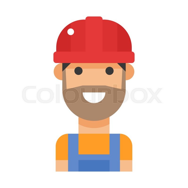Cartoon Vector Worker Character Face Stock Vector Colourbox
