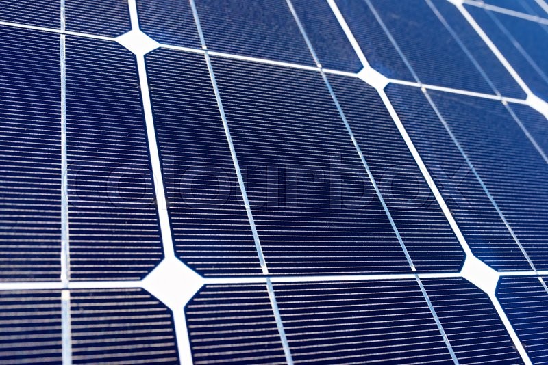 Detail of a photovoltaic panel for Stock image Colourbox