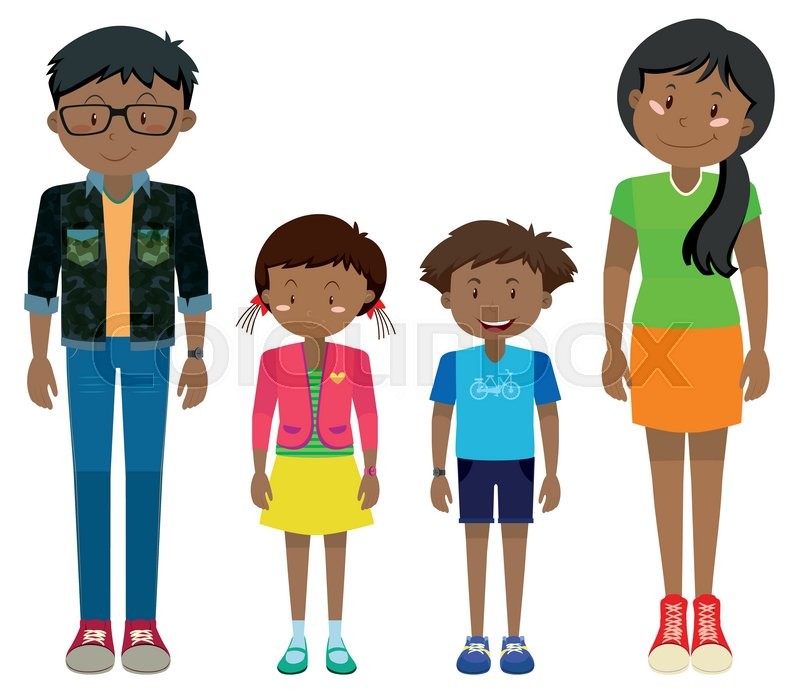 Adult and children standing together Stock vector Colourbox