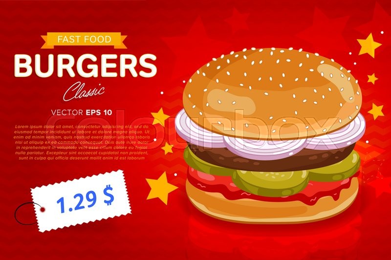 Burger Banner Design Template Fast Stock Vector Colourbox