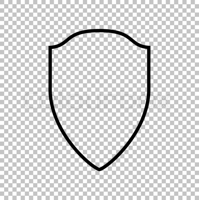 shield sign line icon on transparent background stock vector