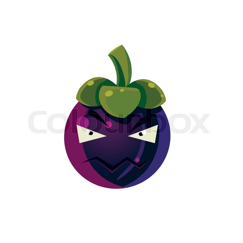 Angry Passion Fruit Emoji Flat Vector Stock vector Colourbox