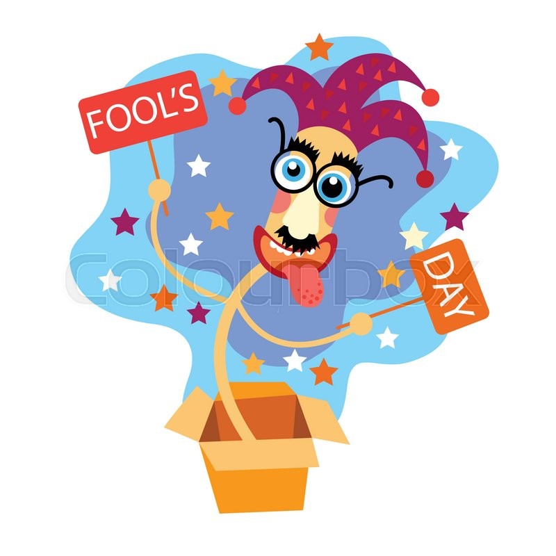 Fool Day Comic Crazy Clown Head In Stock Vector Colourbox