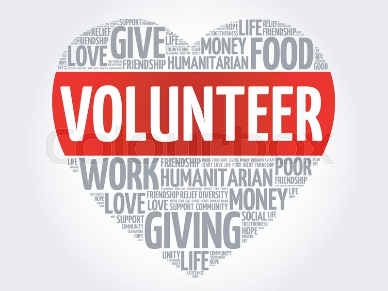 volunteer word cloud heart concept stock vector colourbox volunteer word