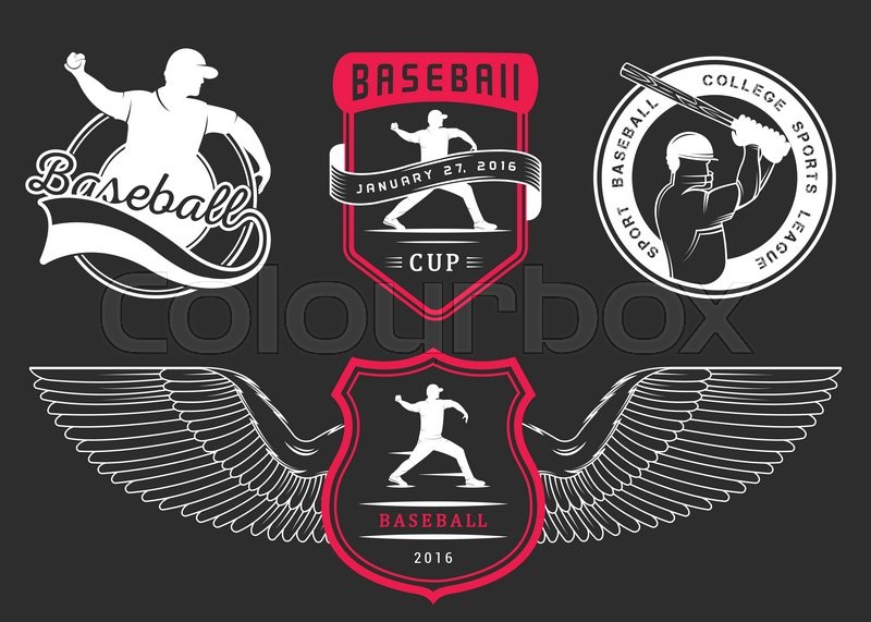 Set of vintage baseball labels, logo, | Stock Vector | Colourbox