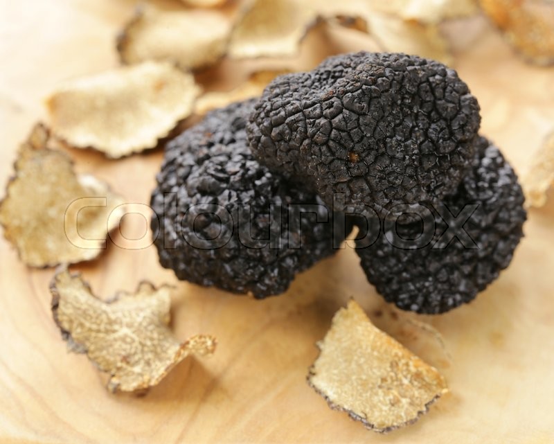 Expensive rare black truffle mushroom Stock image Colourbox