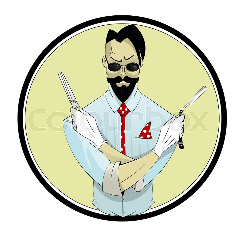 Cartoon Hipster Hairstylist With Stock Vector Colourbox