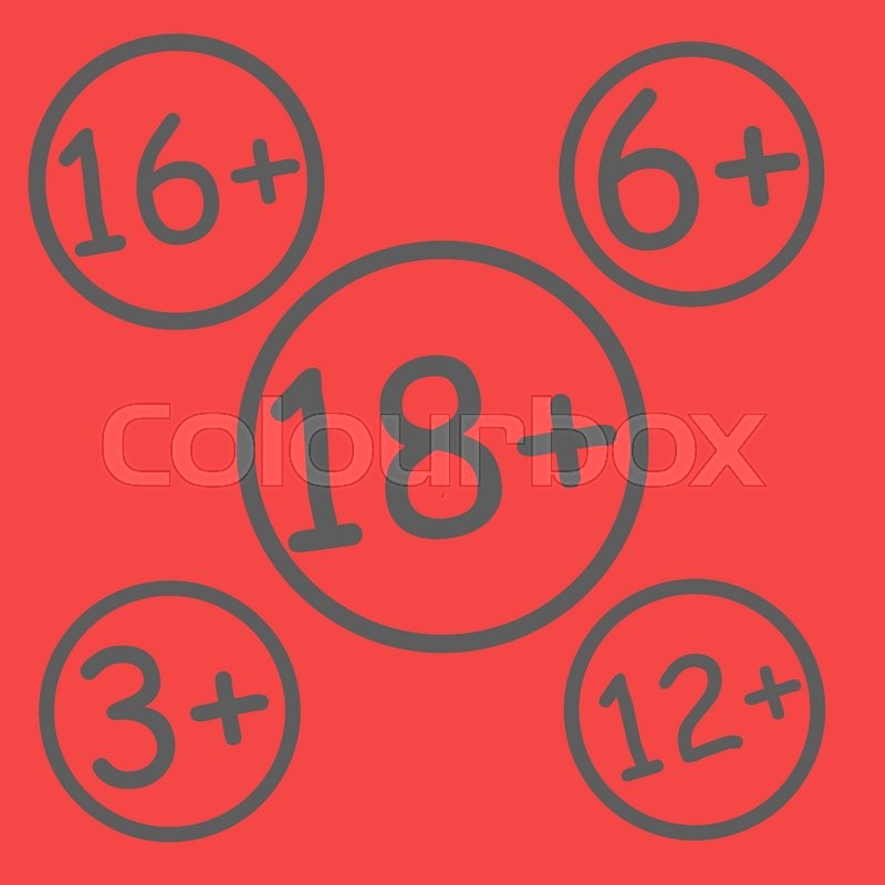 red-age-restriction-signs-age-limit-sign-vector-illustration-stock