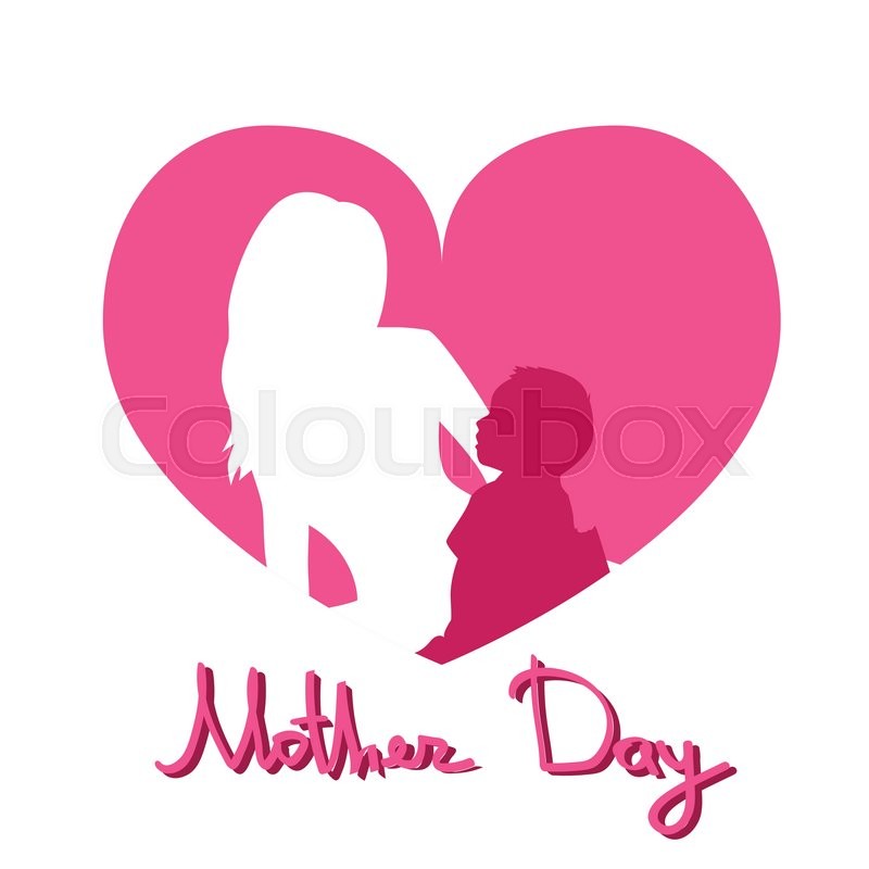 mother and child heart silhouette