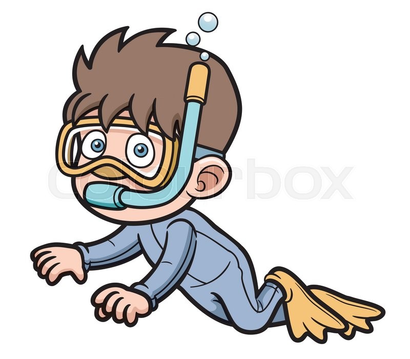 Vector illustration of Snorkeling kid Stock vector Colourbox