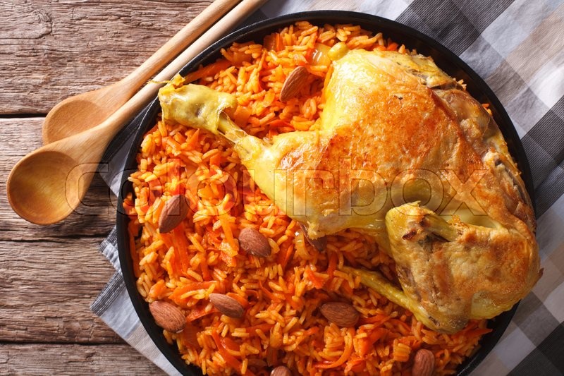 Arabic Food Kabsa chicken with rice Stock Photo Colourbox