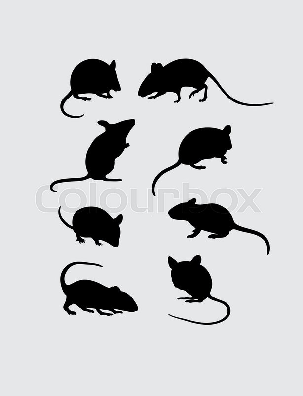 Mouse Silhouettes, art vector design | Stock Vector | Colourbox