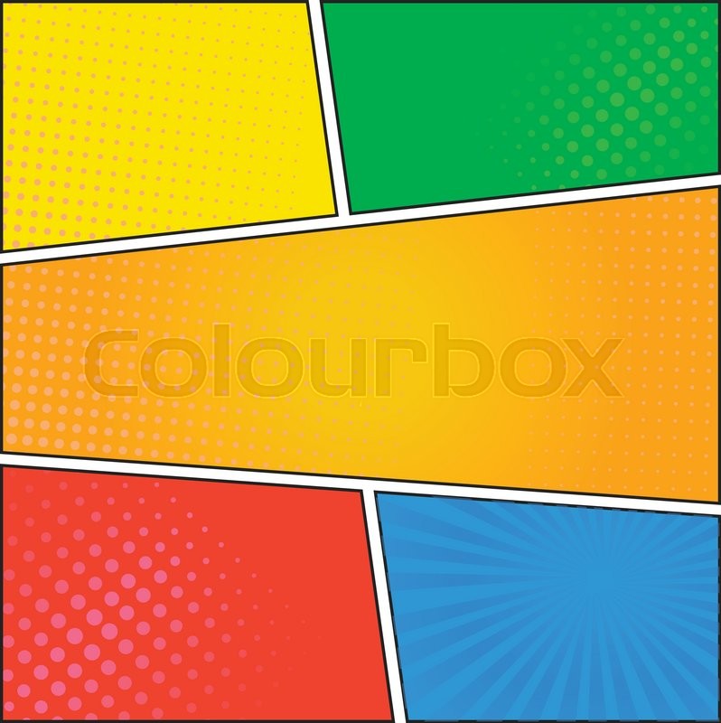 comics pop art style blank layout template with dots pattern on
