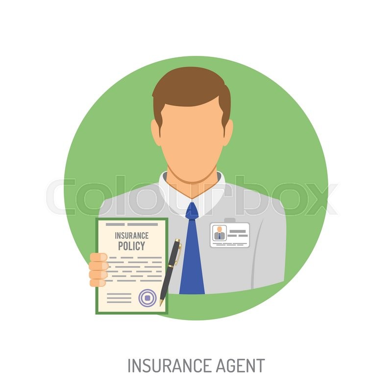 Insurance Agent Flat Icon for  Stock vector Colourbox